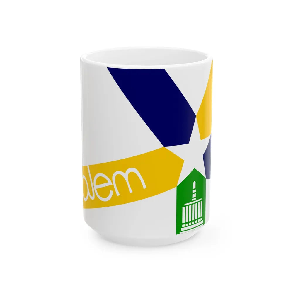 Flag of Salem Oregon 1972-2022 (United States) White Coffee Mug 15oz - Go Mug Yourself