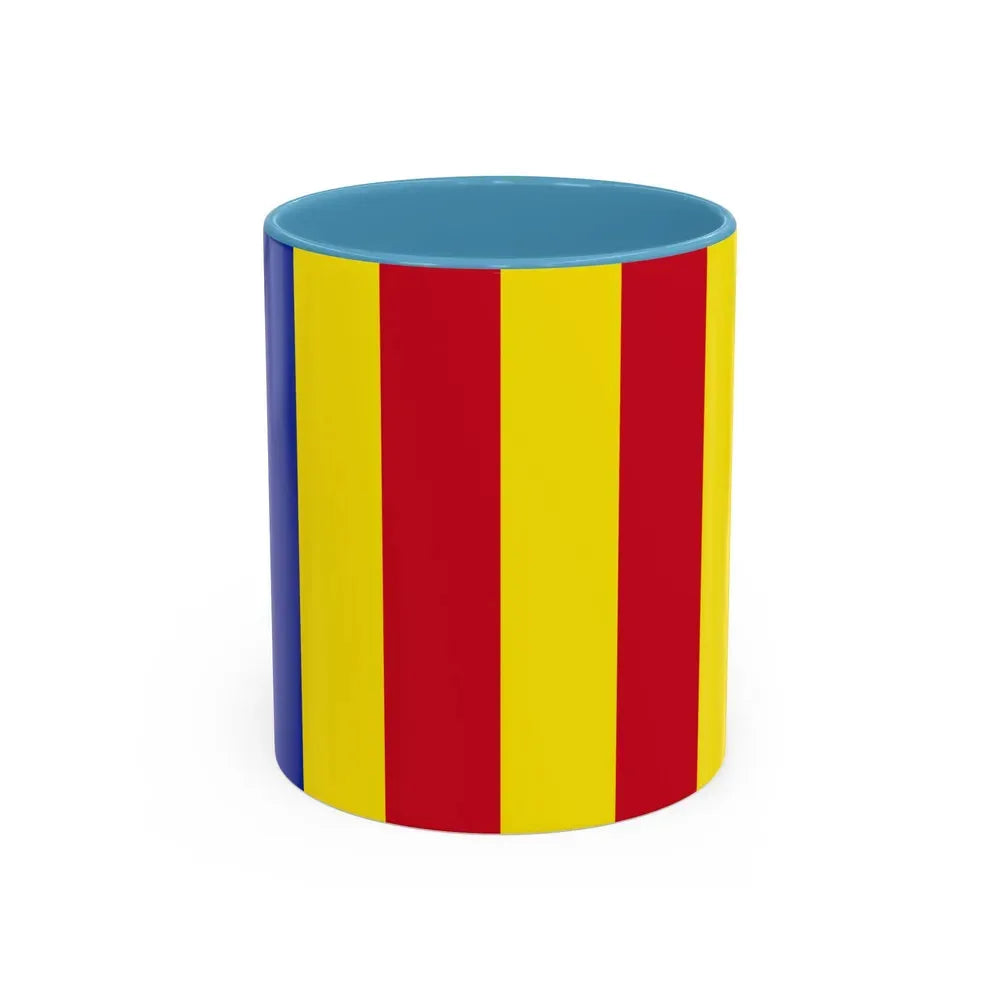Flag of Salerno Italy - Accent Coffee Mug 11oz Light Blue - Go Mug Yourself