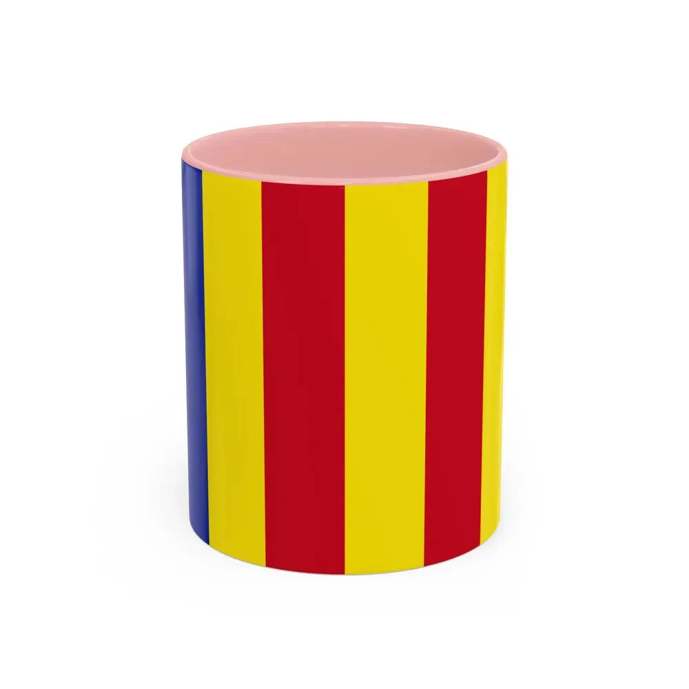 Flag of Salerno Italy - Accent Coffee Mug 11oz Pink - Go Mug Yourself