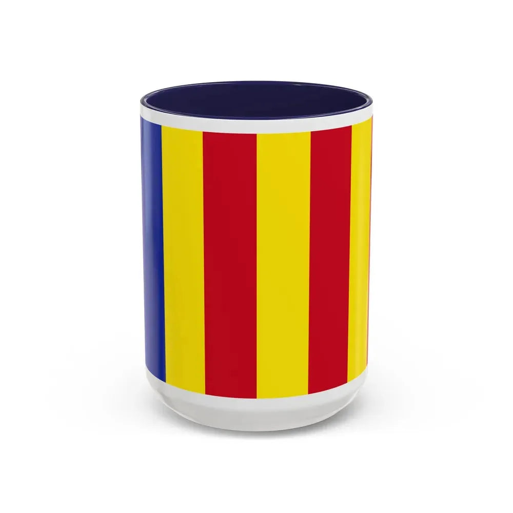 Flag of Salerno Italy - Accent Coffee Mug 15oz Navy - Go Mug Yourself