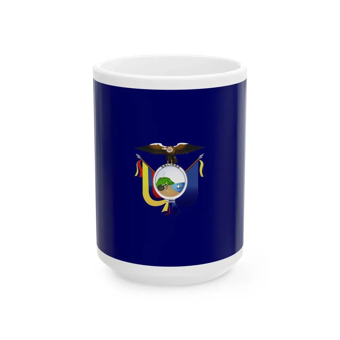 Flag of Salinas Ecuador (Ecuador) White Coffee Mug 15oz - Go Mug Yourself
