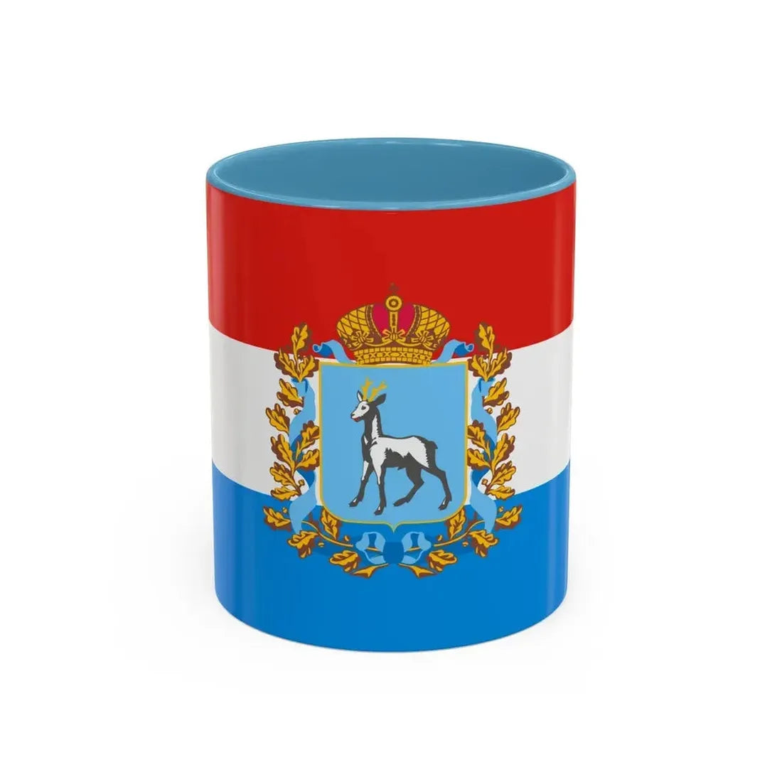Flag of Samara Oblast Russia - Accent Coffee Mug 11oz Light Blue - Go Mug Yourself