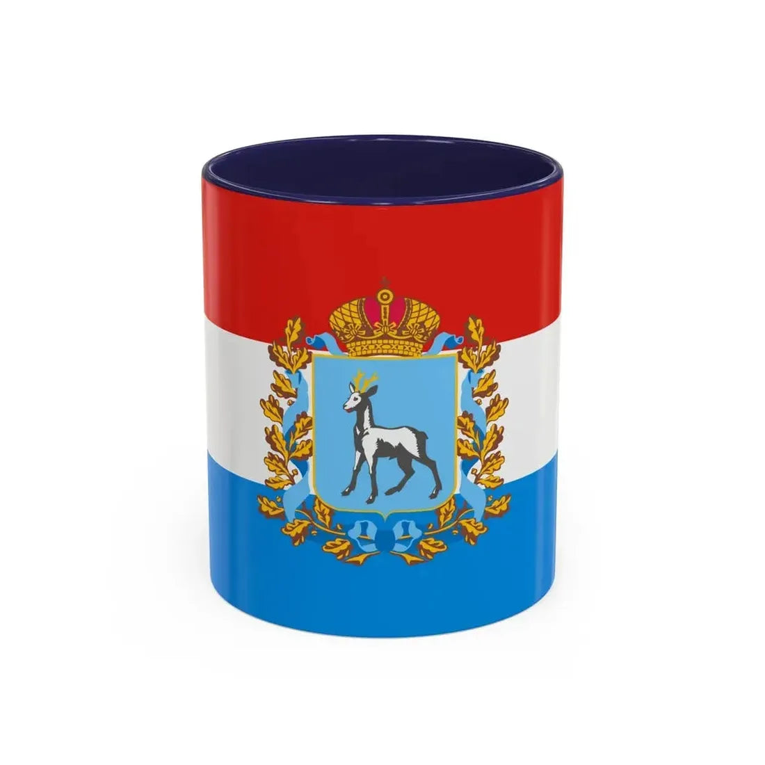 Flag of Samara Oblast Russia - Accent Coffee Mug 11oz Navy - Go Mug Yourself