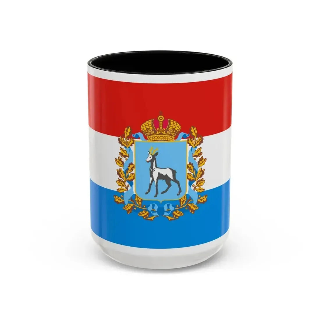 Flag of Samara Oblast Russia - Accent Coffee Mug 15oz Black - Go Mug Yourself