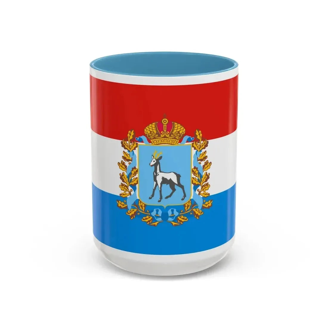 Flag of Samara Oblast Russia - Accent Coffee Mug 15oz Light Blue - Go Mug Yourself