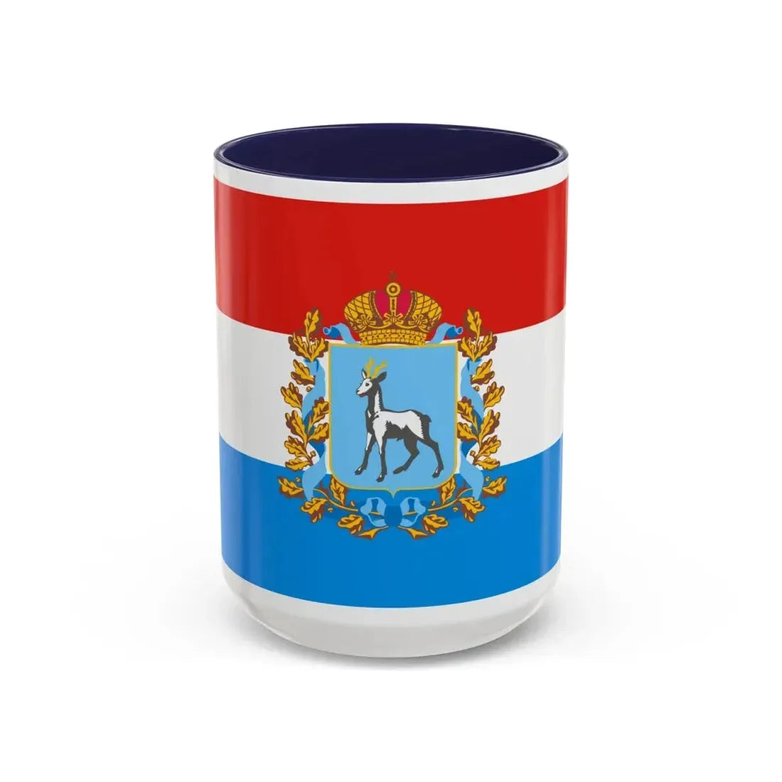 Flag of Samara Oblast Russia - Accent Coffee Mug 15oz Navy - Go Mug Yourself