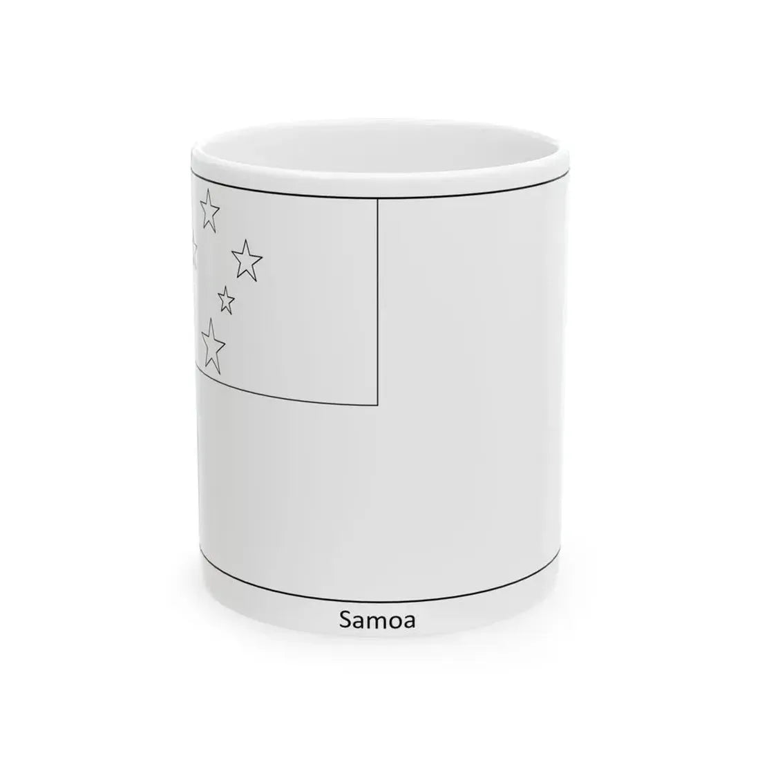 Flag of Samoa colouring page (Samoa) White Coffee Mug 11oz - Go Mug Yourself