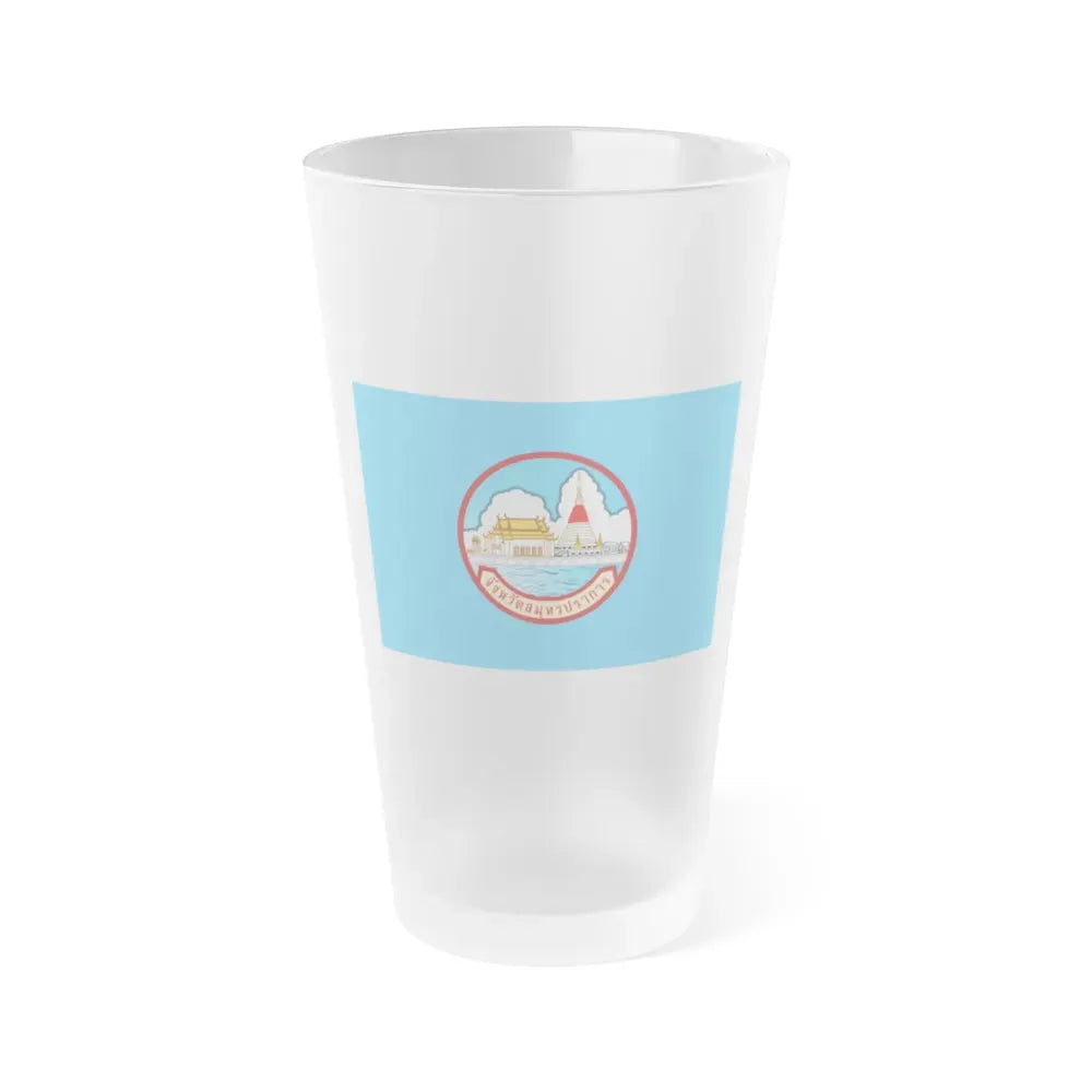 Flag of Samut Prakan Province Thailand - Frosted Pint Glass 16oz 16oz Frosted - Go Mug Yourself