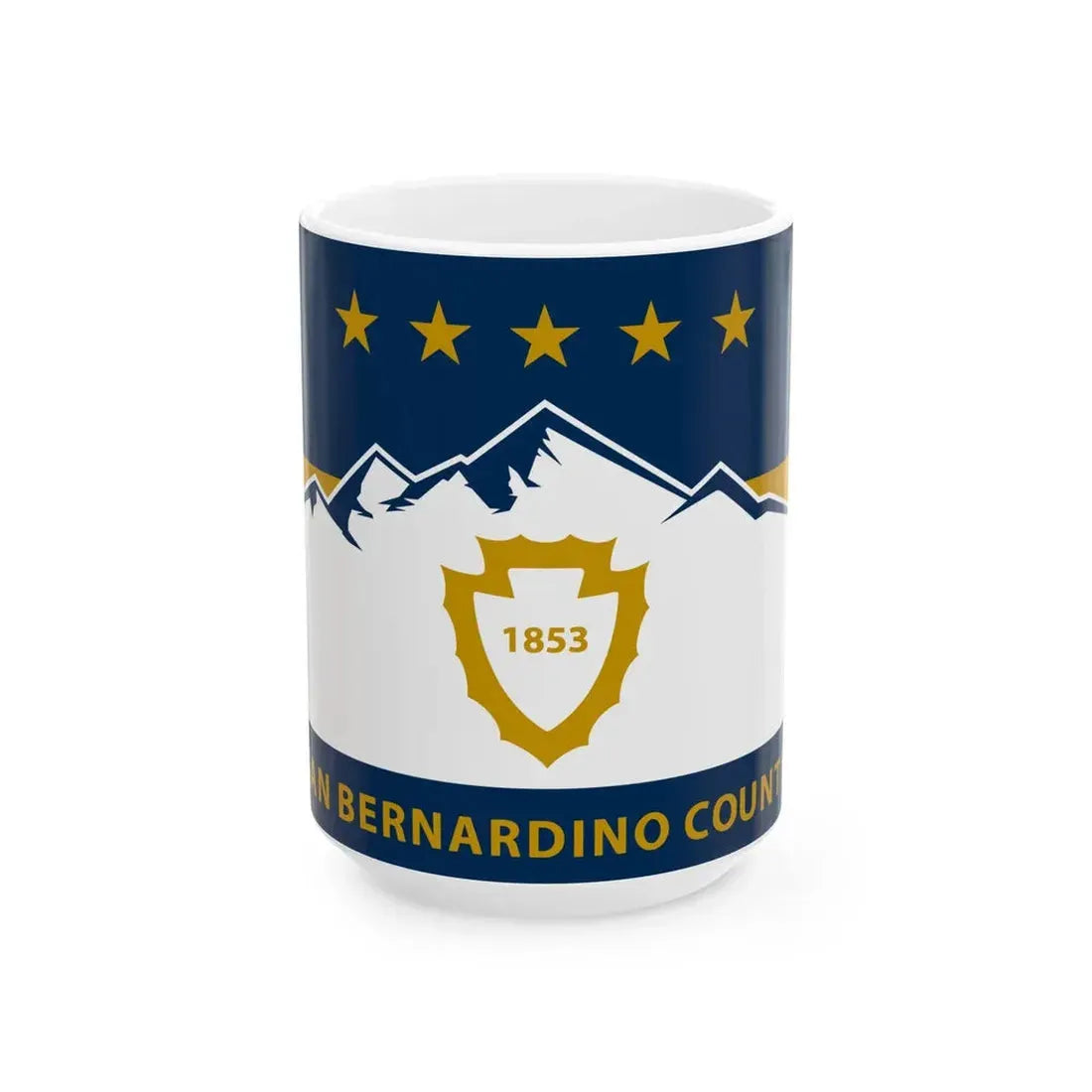 Flag of San Bernardino County California 2024present (United States) White Coffee Mug 15oz - Go Mug Yourself