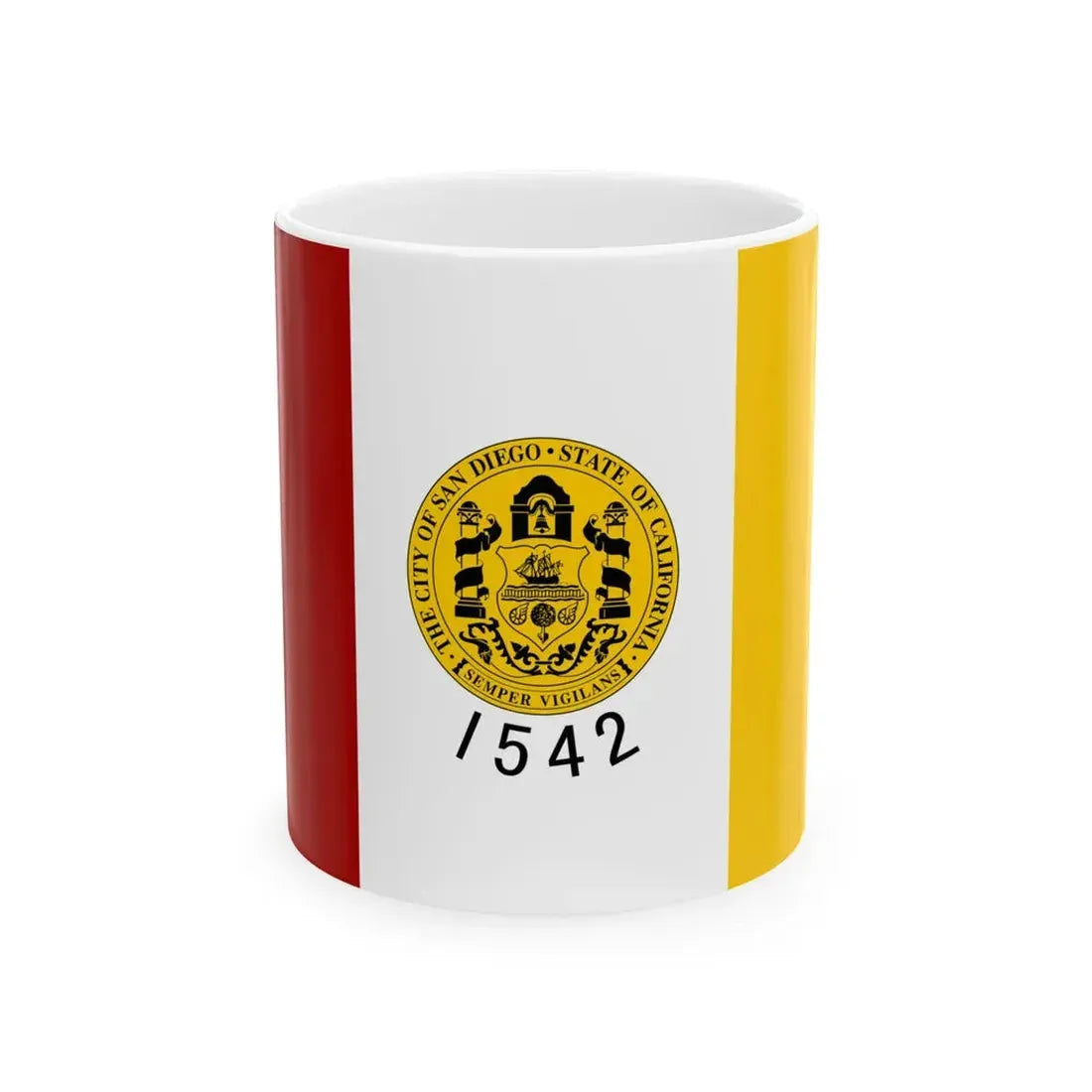 Flag of San Diego California (United States) White Coffee Mug 11oz - Go Mug Yourself