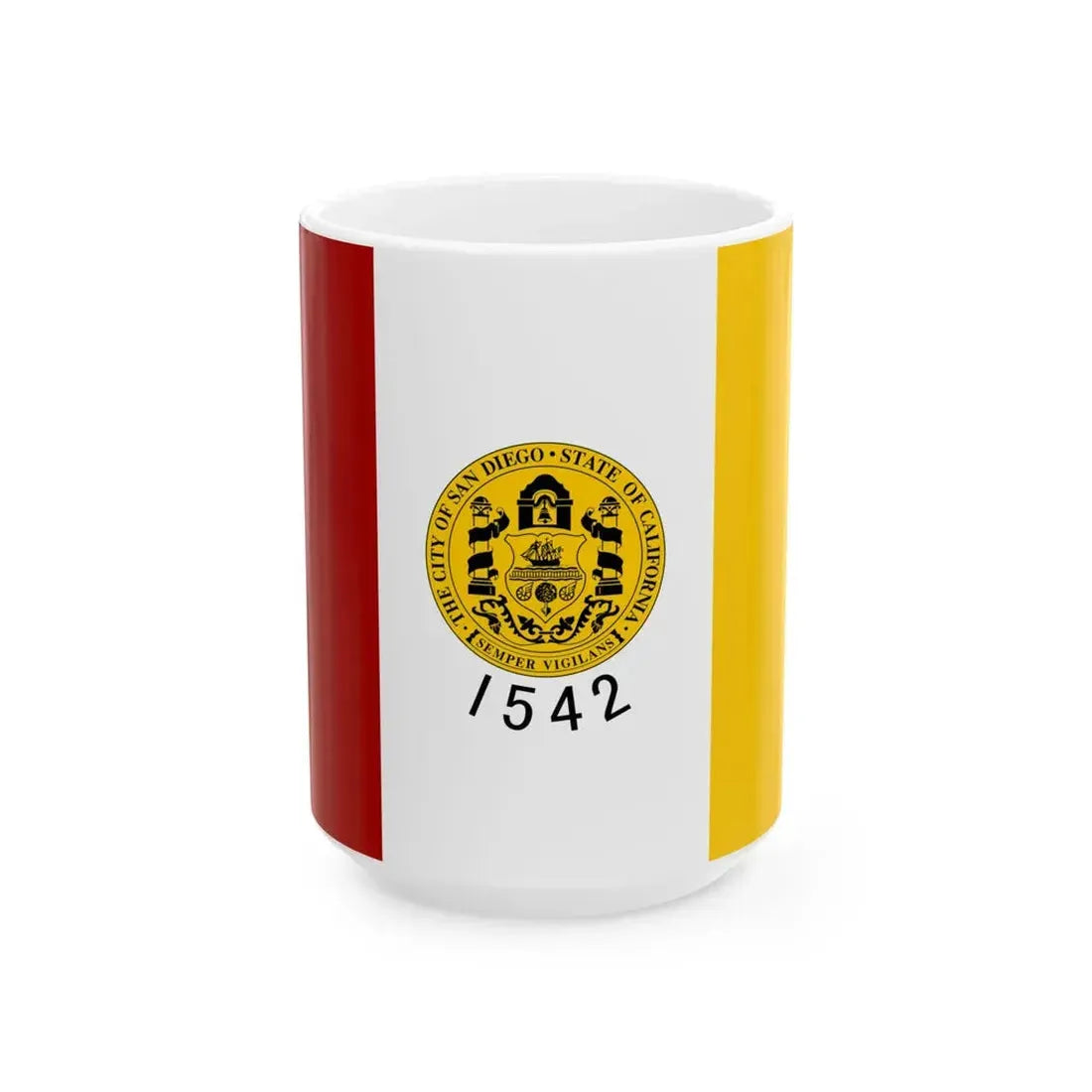 Flag of San Diego California (United States) White Coffee Mug 15oz - Go Mug Yourself