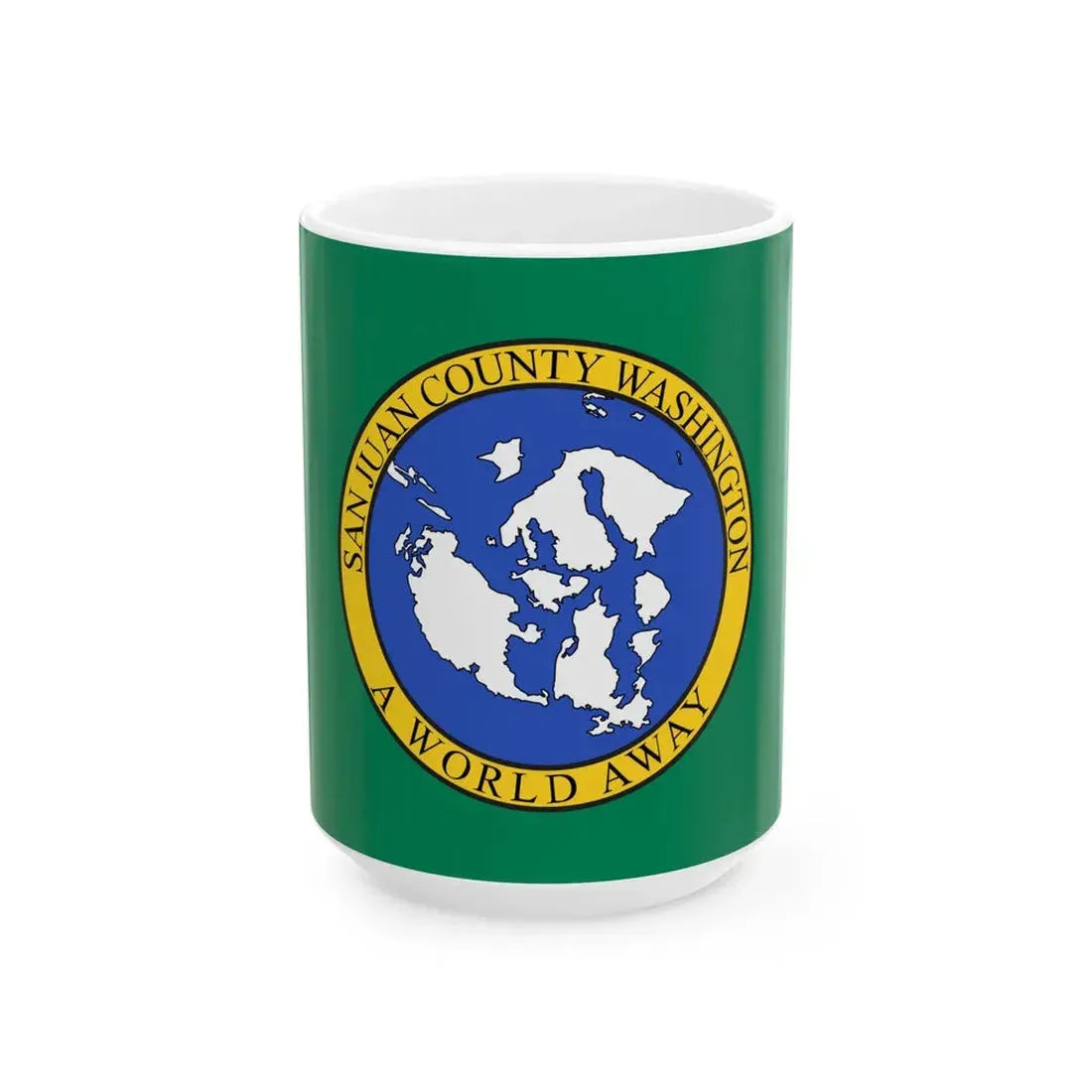 Flag of San Juan County Washington (United States) White Coffee Mug 15oz - Go Mug Yourself