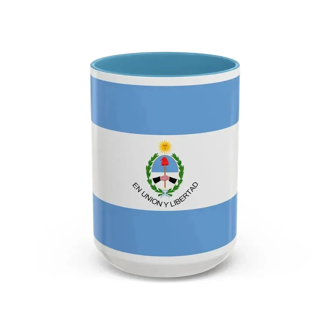 Flag of San Juan Province Argentina - Accent Coffee Mug 15oz Light Blue - Go Mug Yourself