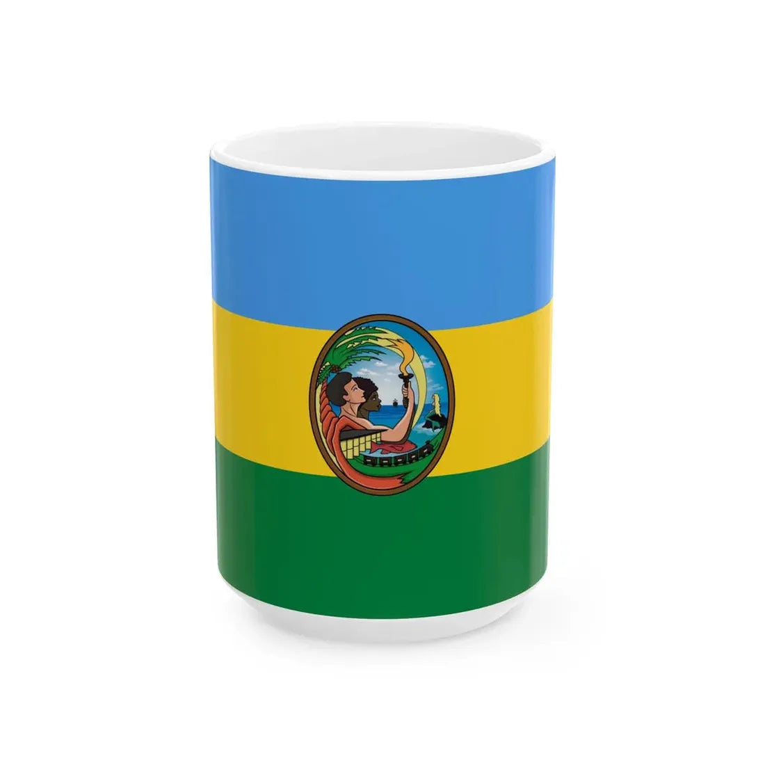 Flag of San Lorenzo Ecuador (Ecuador) White Coffee Mug 15oz - Go Mug Yourself