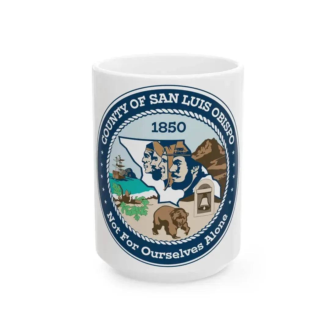 Flag of San Luis Obispo County California (United States) White Coffee Mug 15oz - Go Mug Yourself