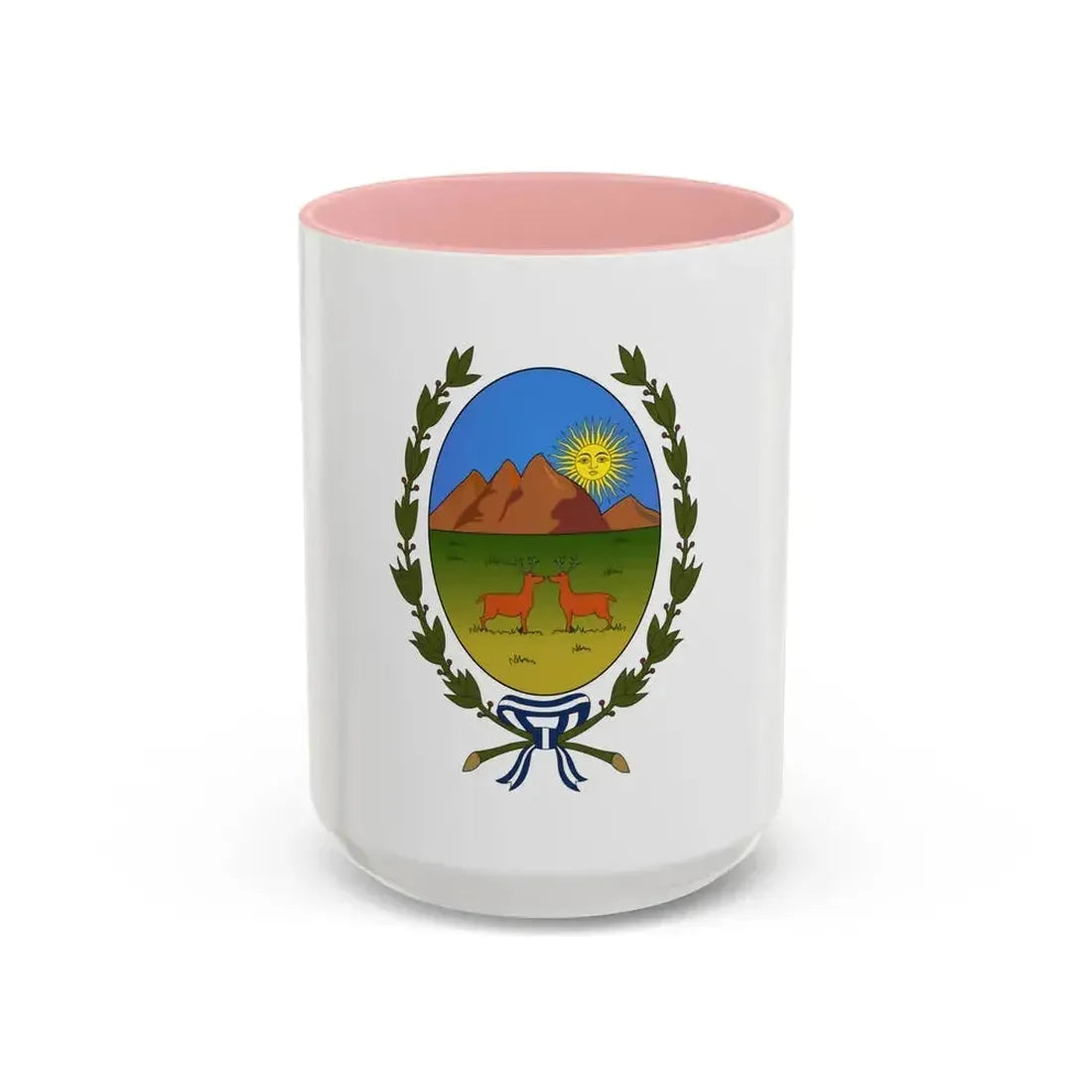 Flag of San Luis Province Argentina - Accent Coffee Mug 15oz Pink - Go Mug Yourself