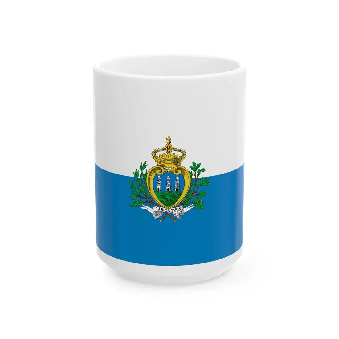 Flag of San Marino pre2011 3-2 (San Marino) White Coffee Mug 15oz - Go Mug Yourself