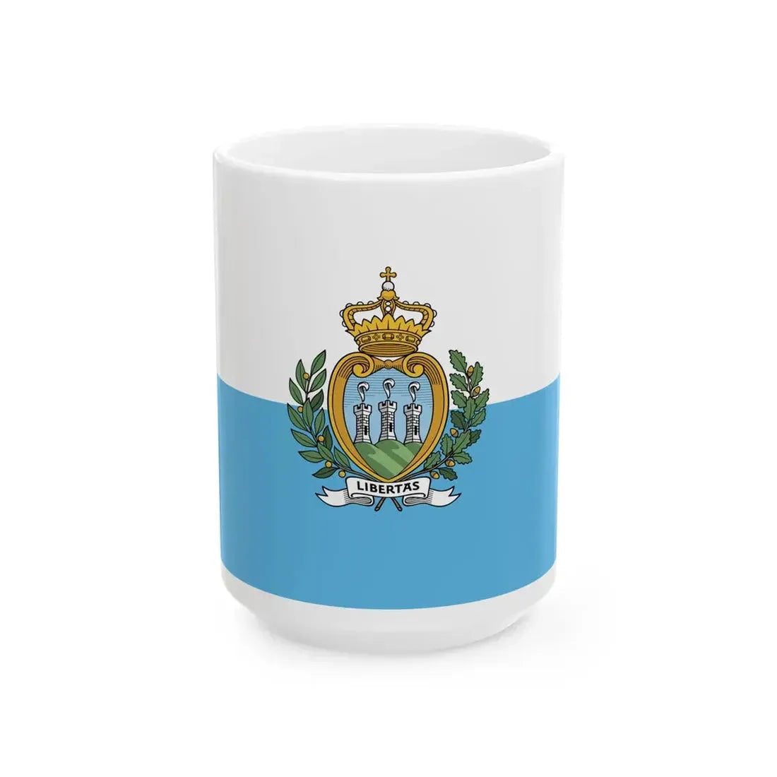 Flag of San Marino (San Marino) White Coffee Mug 15oz - Go Mug Yourself