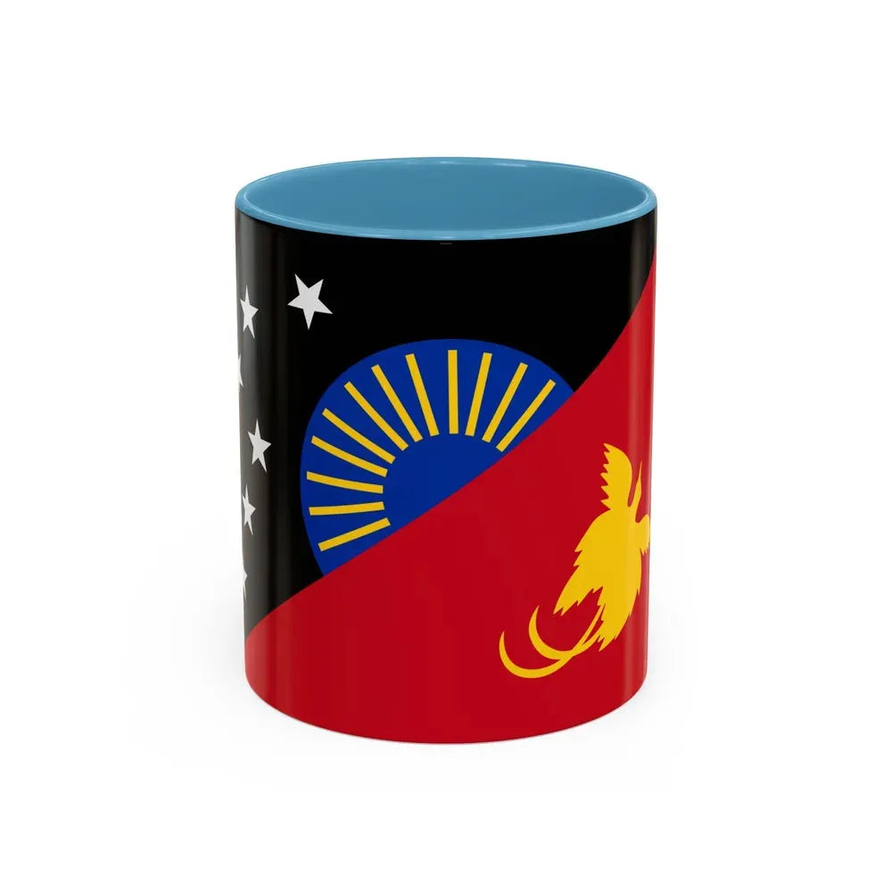 Flag of Sandaun Papa New Guinea - Accent Coffee Mug 11oz Light Blue - Go Mug Yourself