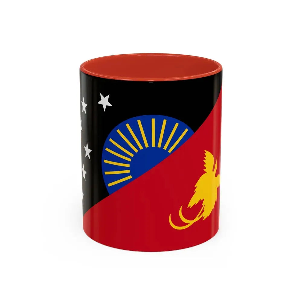 Flag of Sandaun Papa New Guinea - Accent Coffee Mug 11oz Red - Go Mug Yourself