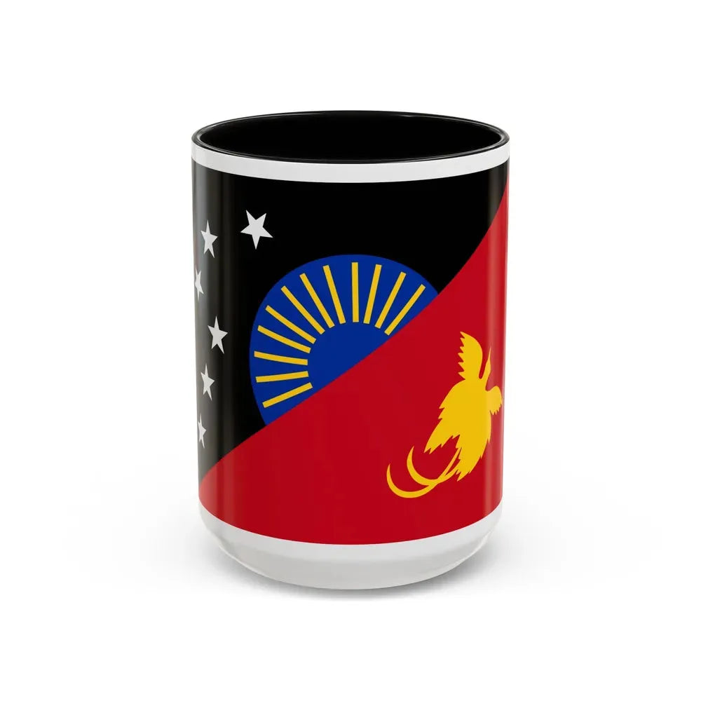 Flag of Sandaun Papa New Guinea - Accent Coffee Mug 15oz Black - Go Mug Yourself