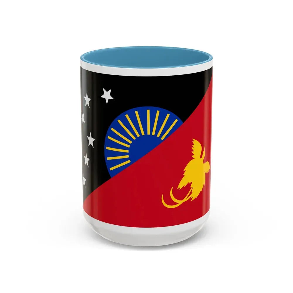 Flag of Sandaun Papa New Guinea - Accent Coffee Mug 15oz Light Blue - Go Mug Yourself