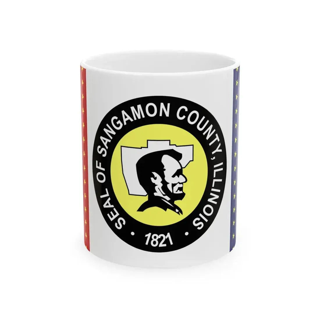 Flag of Sangamon County Illinois (United States) White Coffee Mug 11oz - Go Mug Yourself