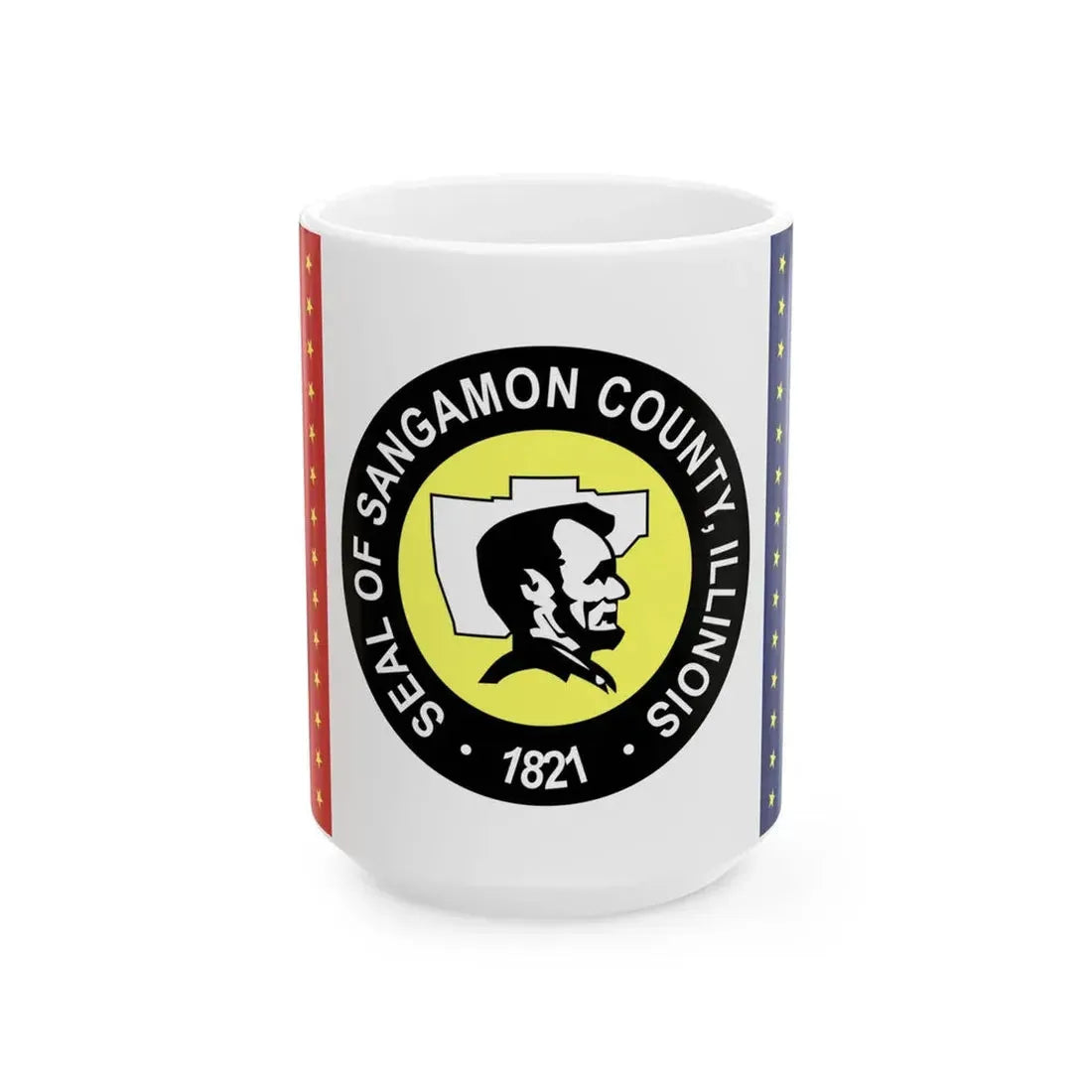 Flag of Sangamon County Illinois (United States) White Coffee Mug 15oz - Go Mug Yourself