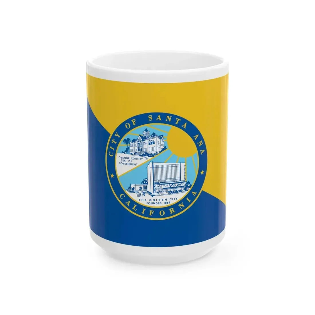 Flag of Santa Ana California (United States) White Coffee Mug 15oz - Go Mug Yourself