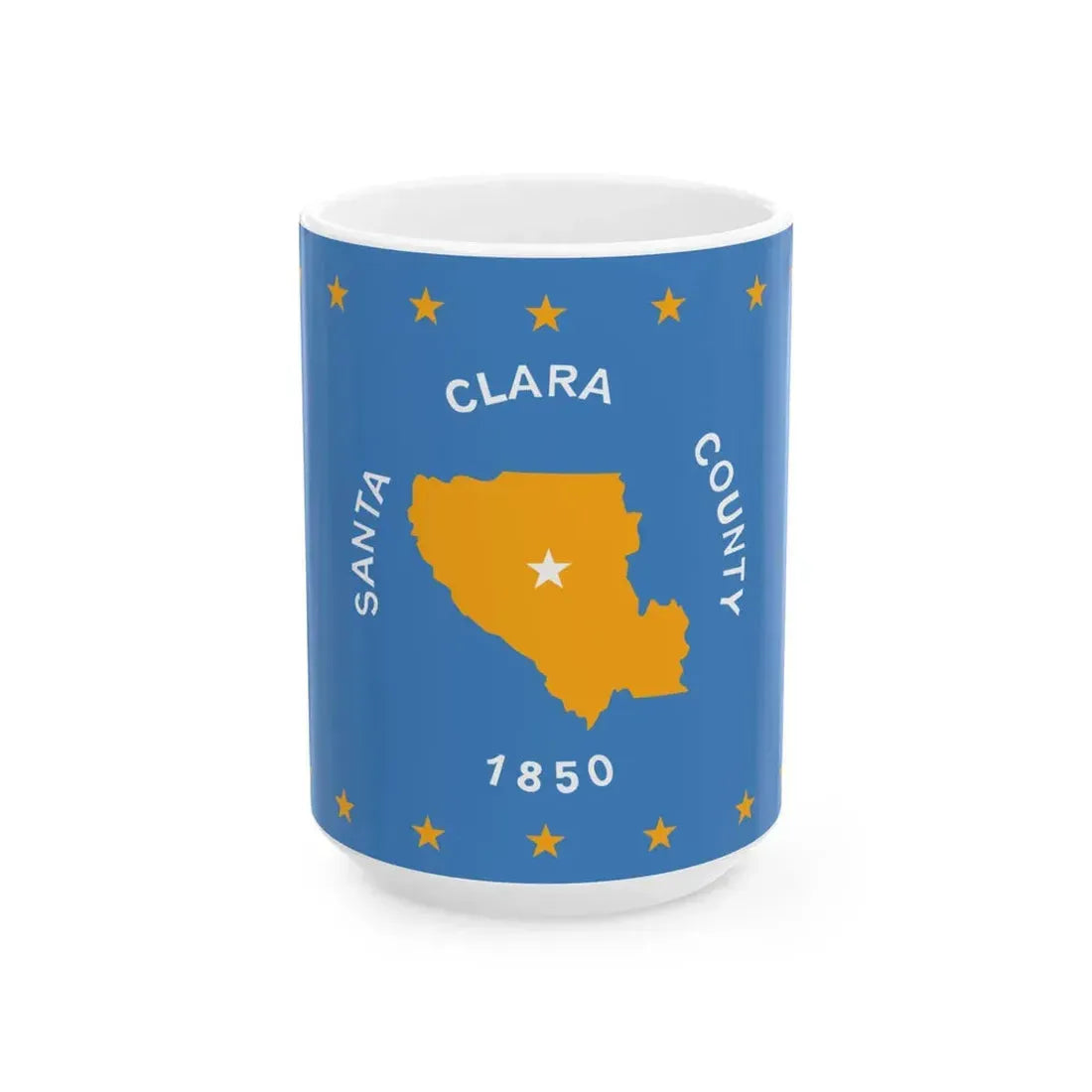 Flag of Santa Clara County California (United States) White Coffee Mug 15oz - Go Mug Yourself
