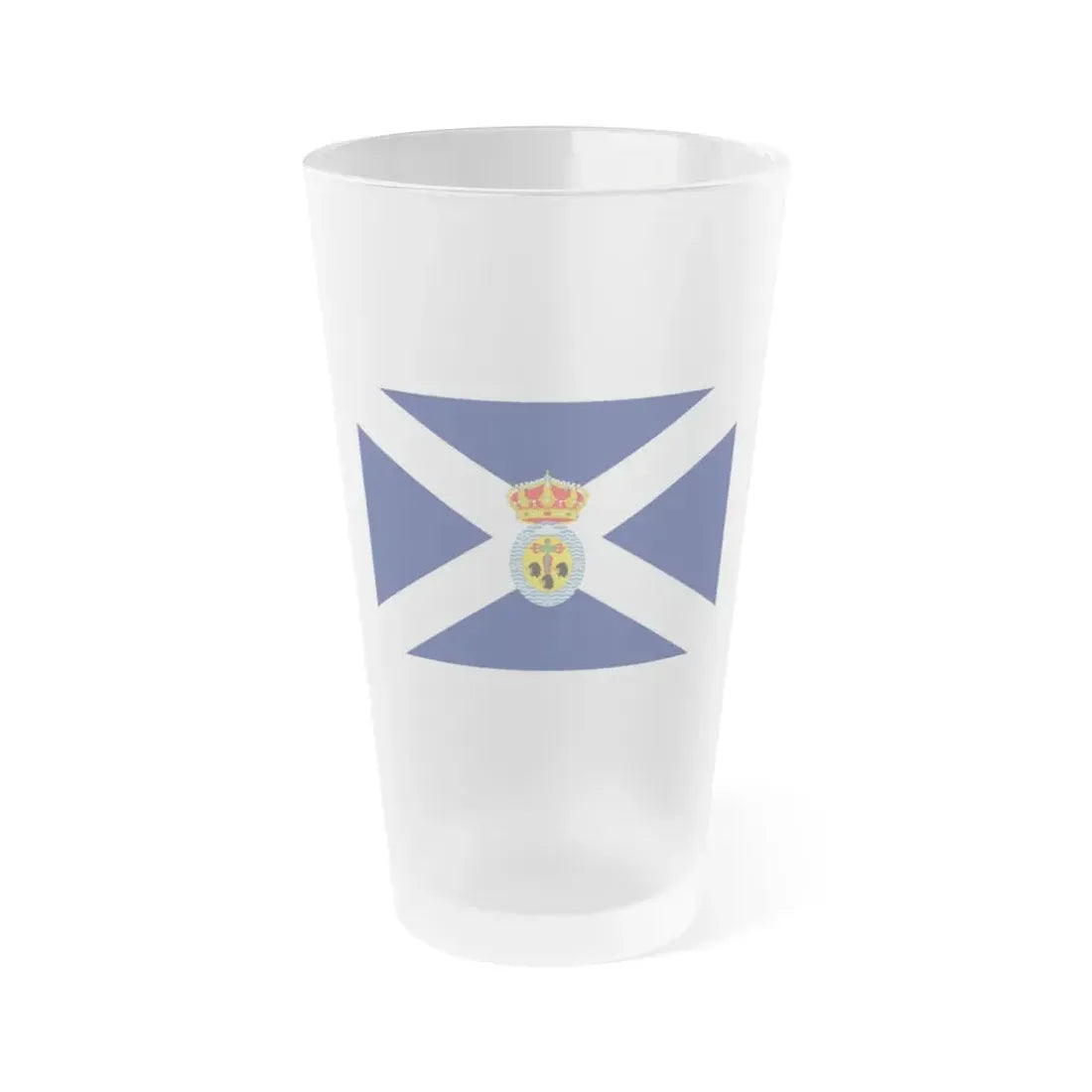 Flag of Santa Cruz de Tenerife Spain - Frosted Pint Glass 16oz 16oz Frosted - Go Mug Yourself