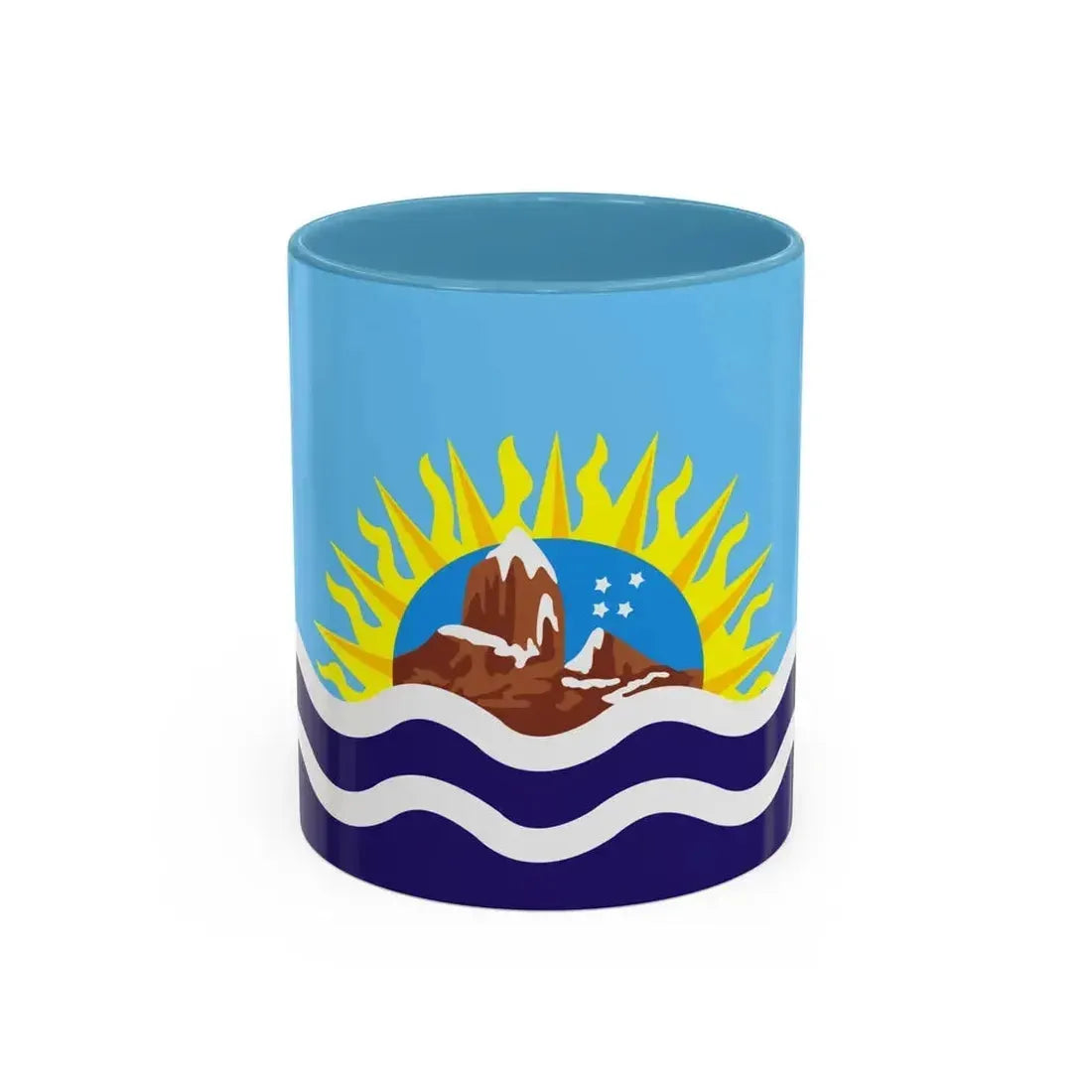 Flag of Santa Cruz Province Argentina - Accent Coffee Mug 11oz Light Blue - Go Mug Yourself