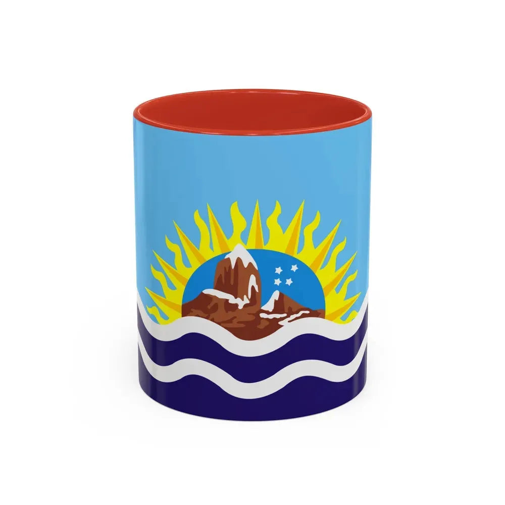 Flag of Santa Cruz Province Argentina - Accent Coffee Mug 11oz Red - Go Mug Yourself