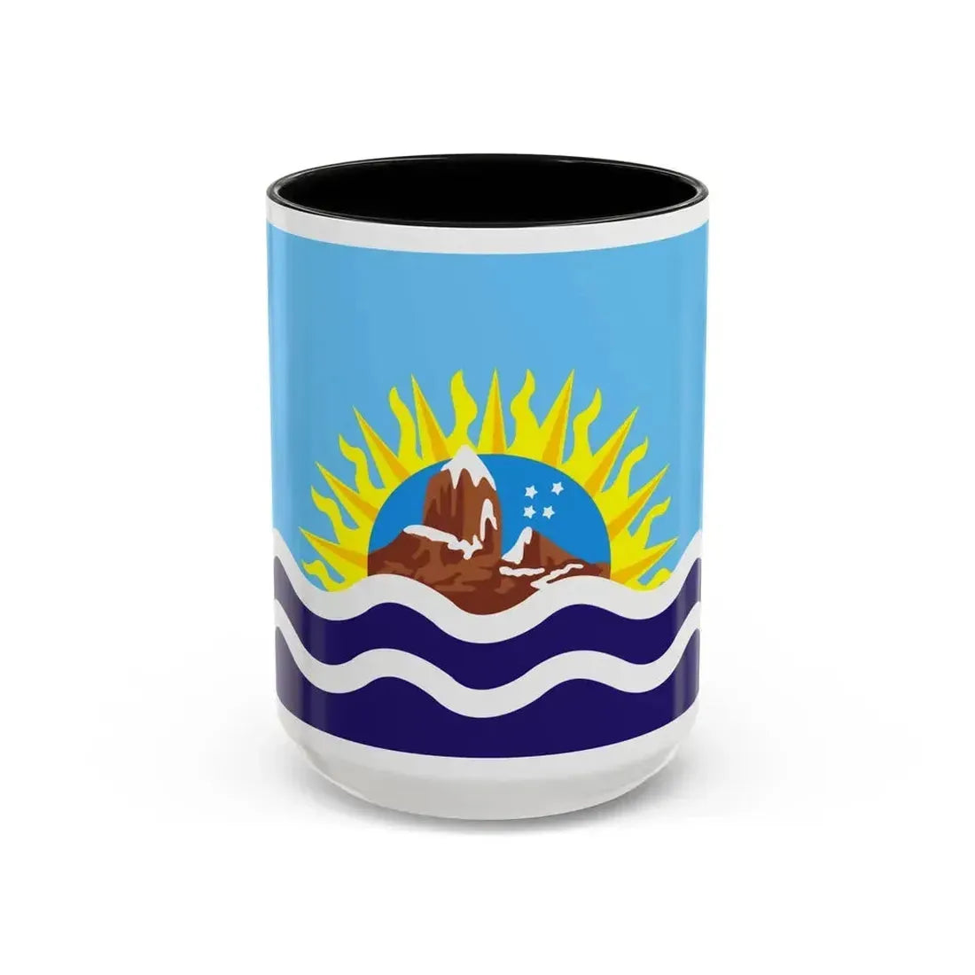 Flag of Santa Cruz Province Argentina - Accent Coffee Mug 15oz Black - Go Mug Yourself