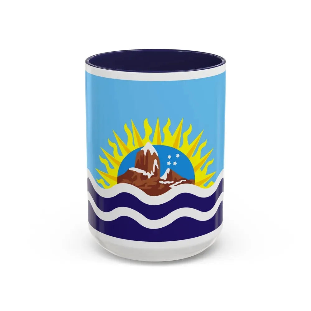 Flag of Santa Cruz Province Argentina - Accent Coffee Mug 15oz Navy - Go Mug Yourself
