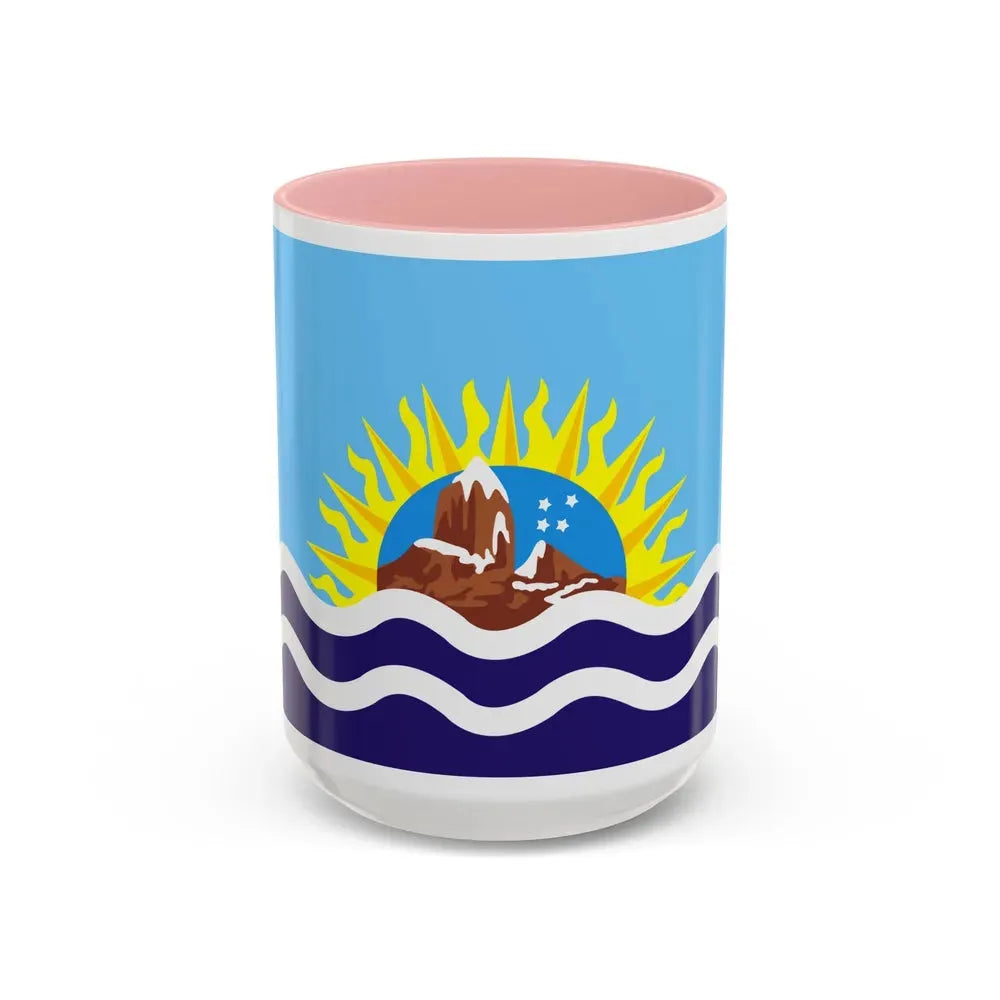 Flag of Santa Cruz Province Argentina - Accent Coffee Mug 15oz Pink - Go Mug Yourself