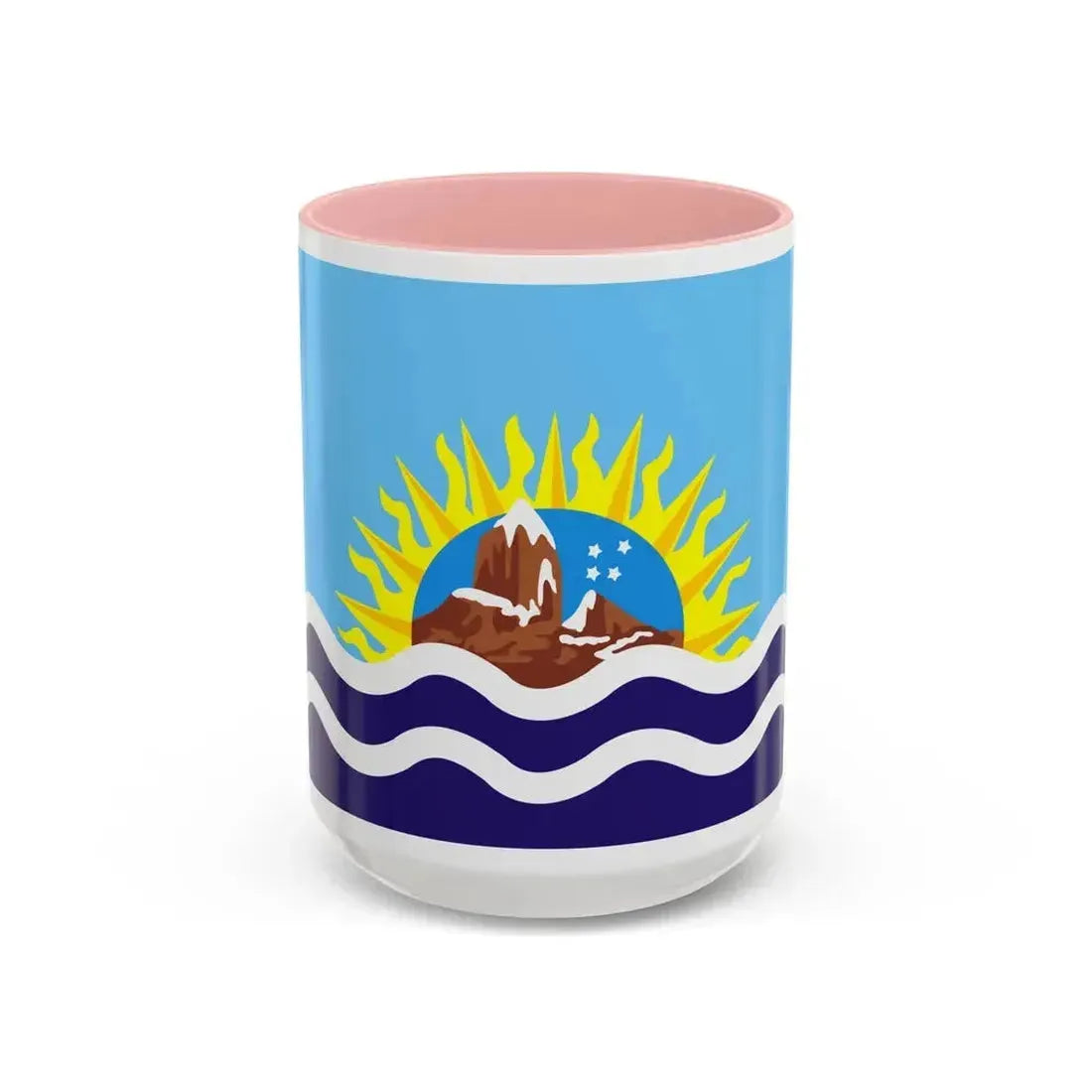 Flag of Santa Cruz Province Argentina - Accent Coffee Mug 15oz Pink - Go Mug Yourself