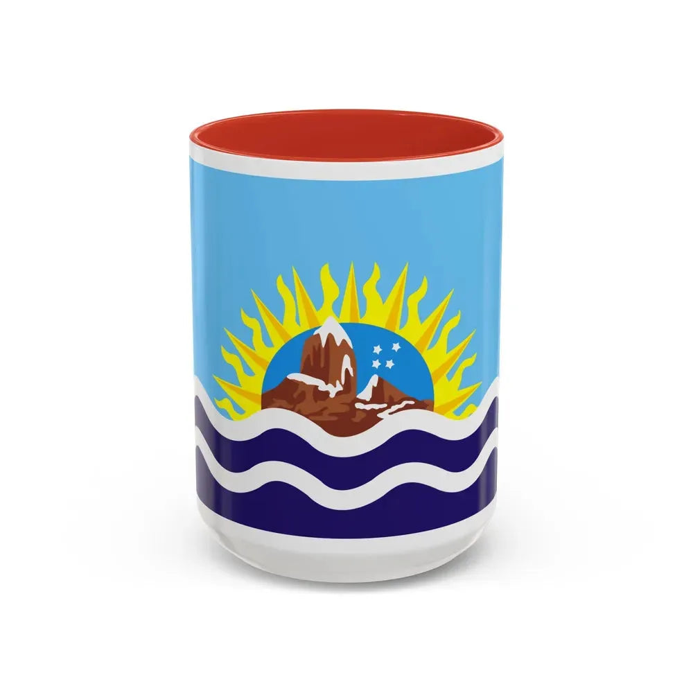 Flag of Santa Cruz Province Argentina - Accent Coffee Mug 15oz Red - Go Mug Yourself