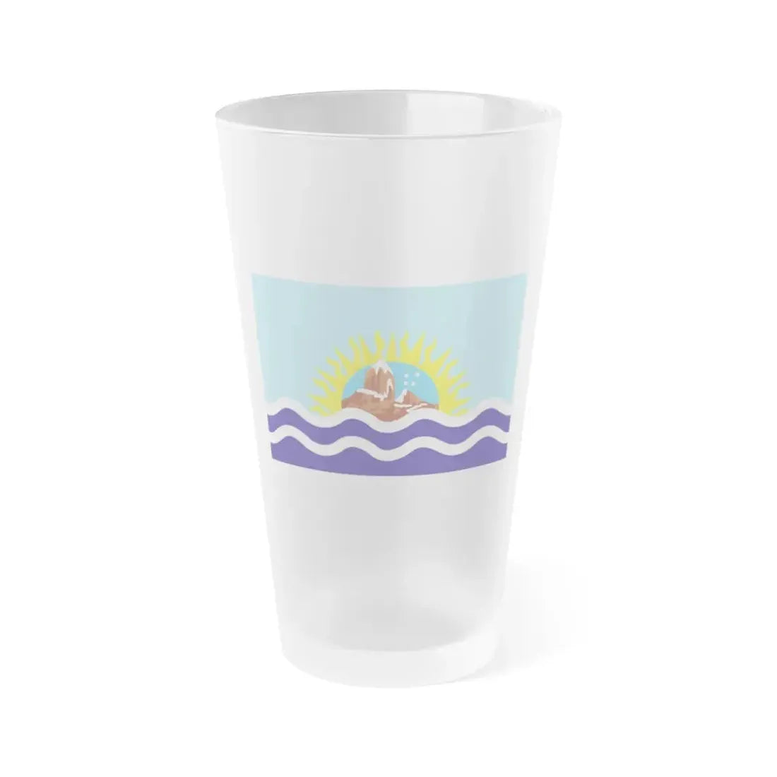 Flag of Santa Cruz Province Argentina - Frosted Pint Glass 16oz 16oz Frosted - Go Mug Yourself