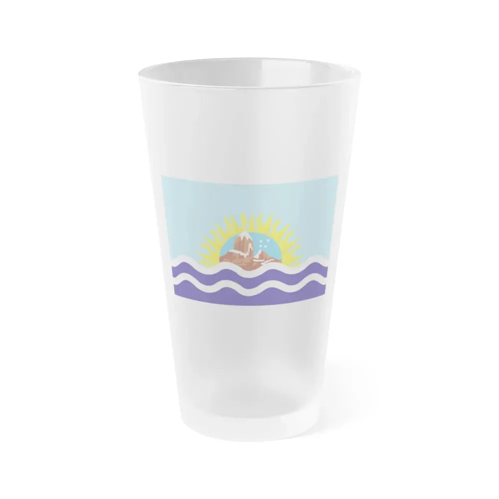 Flag of Santa Cruz Province Argentina - Frosted Pint Glass 16oz 16oz Frosted - Go Mug Yourself