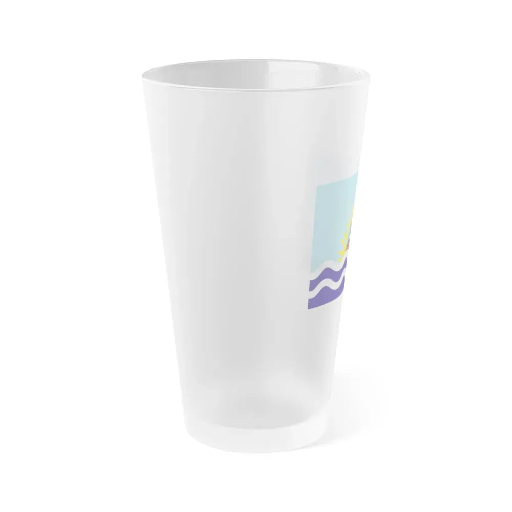 Flag of Santa Cruz Province Argentina - Frosted Pint Glass 16oz - Go Mug Yourself