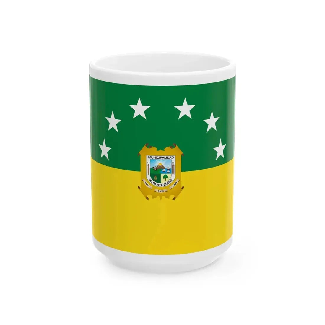 Flag of Santa Elena - Ecuador (Ecuador) White Coffee Mug 15oz - Go Mug Yourself