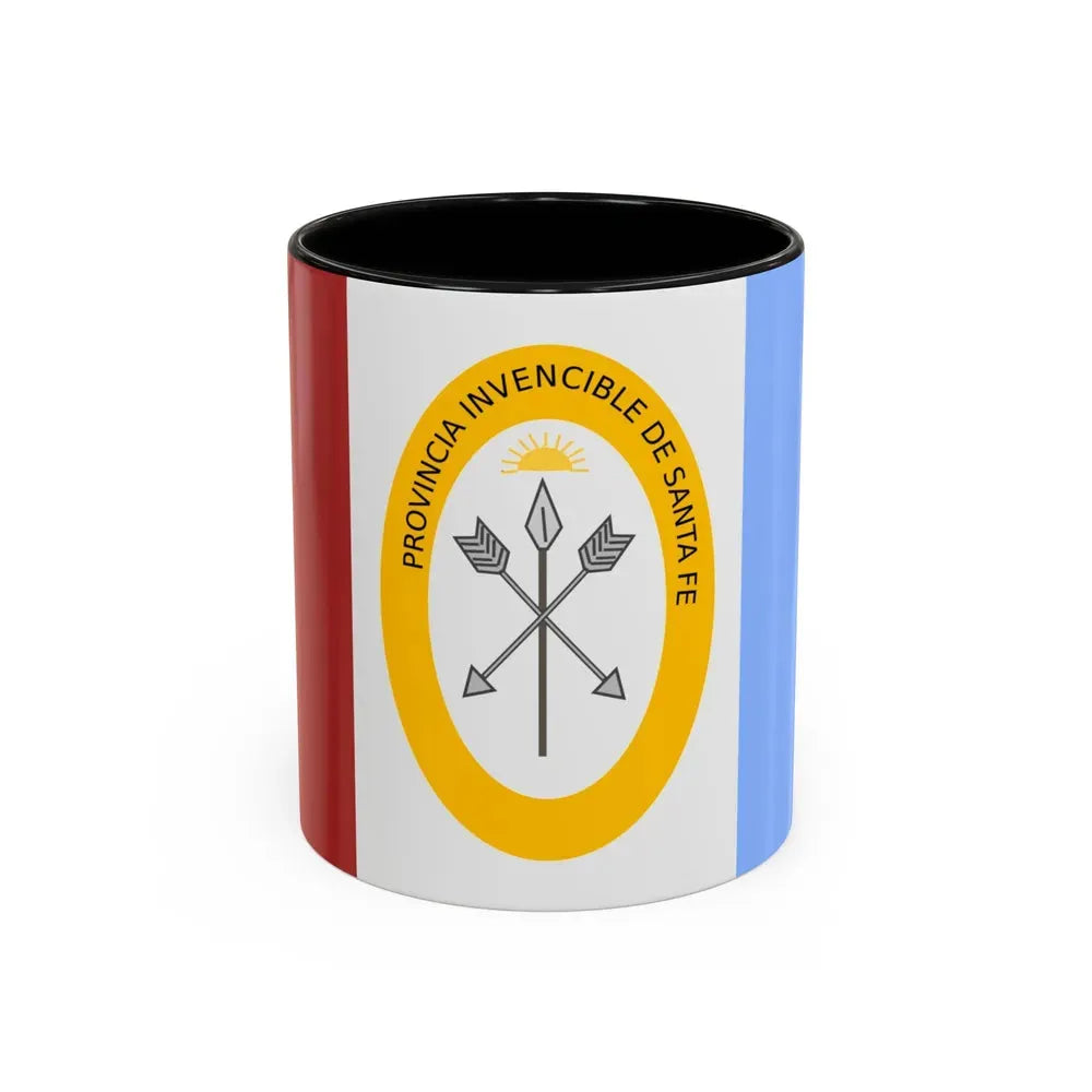 Flag of Santa Fe Province Argentina - Accent Coffee Mug 11oz Black - Go Mug Yourself