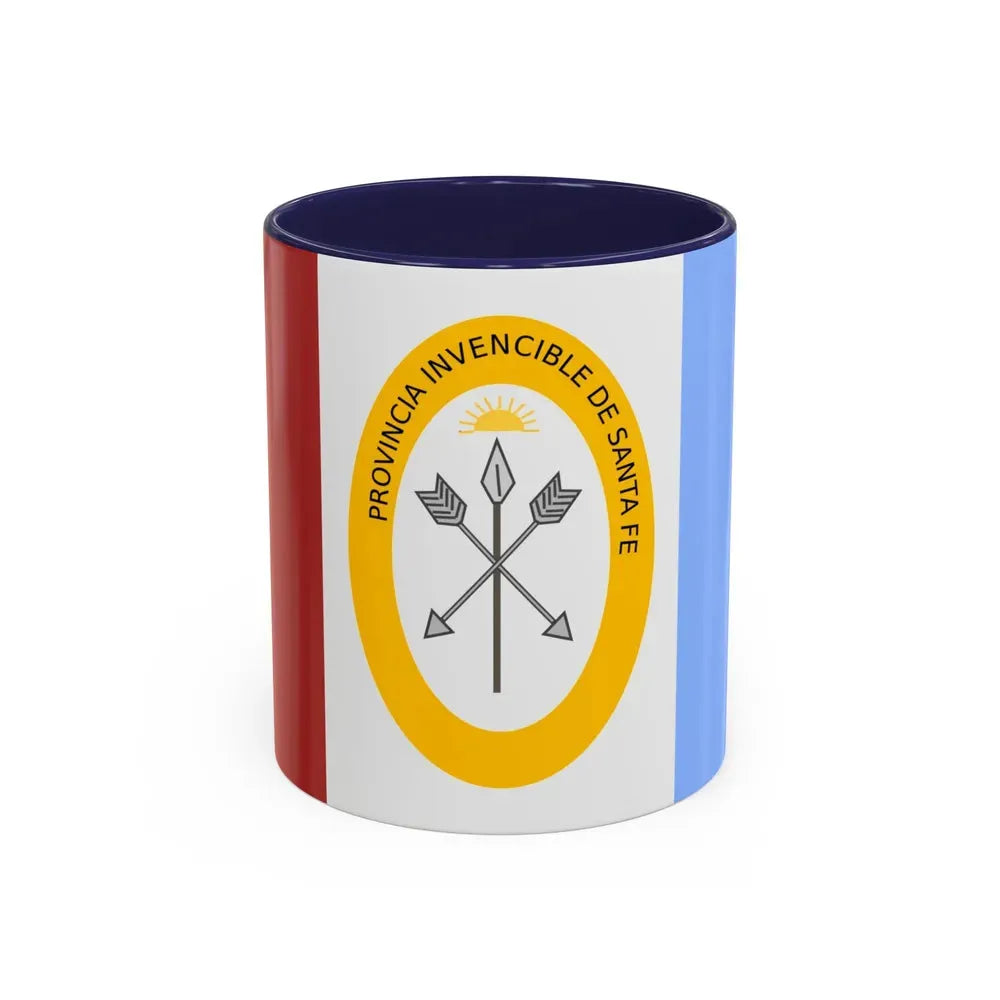 Flag of Santa Fe Province Argentina - Accent Coffee Mug 11oz Navy - Go Mug Yourself