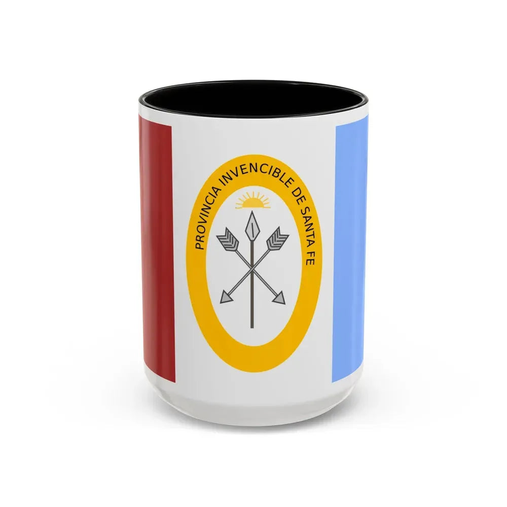 Flag of Santa Fe Province Argentina - Accent Coffee Mug 15oz Black - Go Mug Yourself