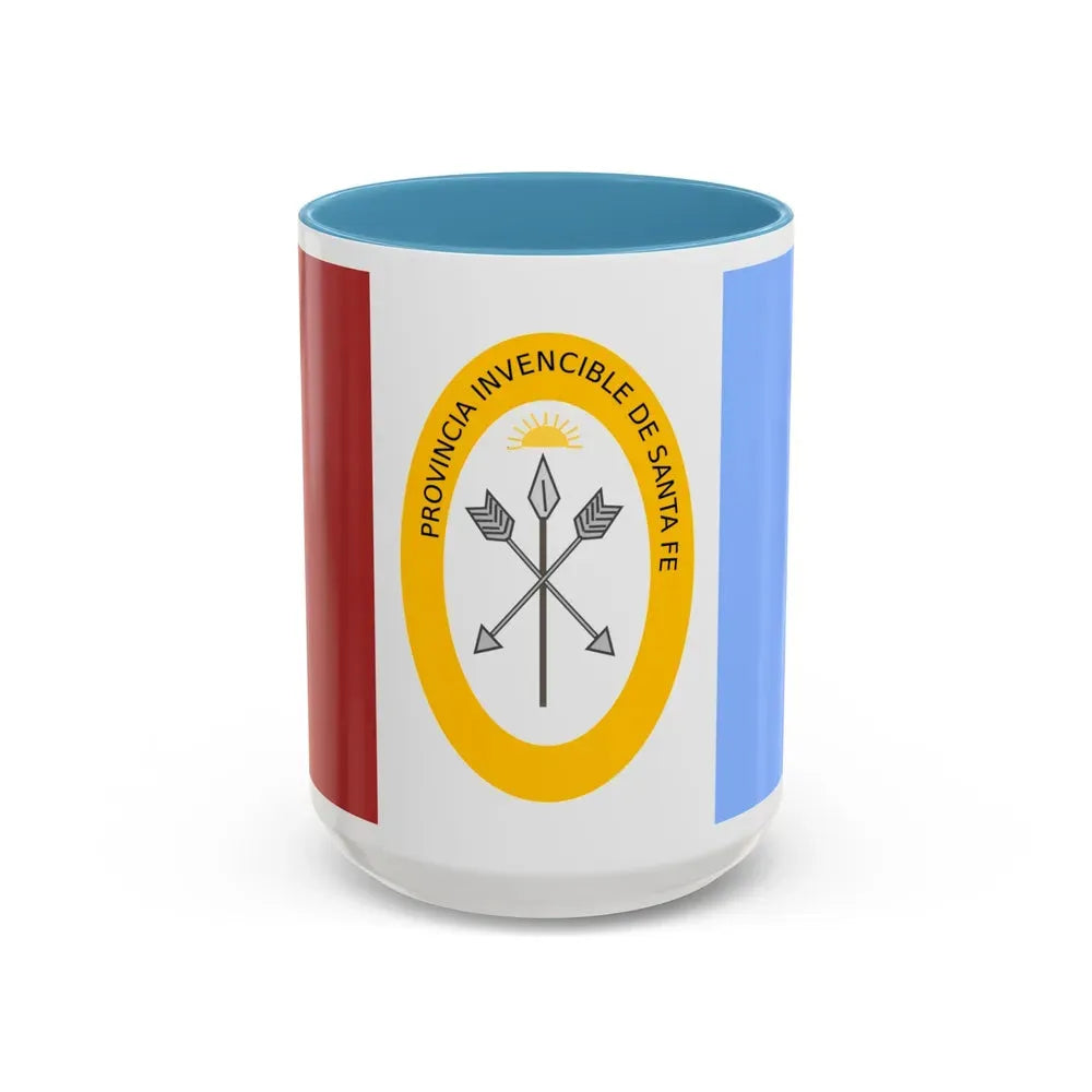 Flag of Santa Fe Province Argentina - Accent Coffee Mug 15oz Light Blue - Go Mug Yourself