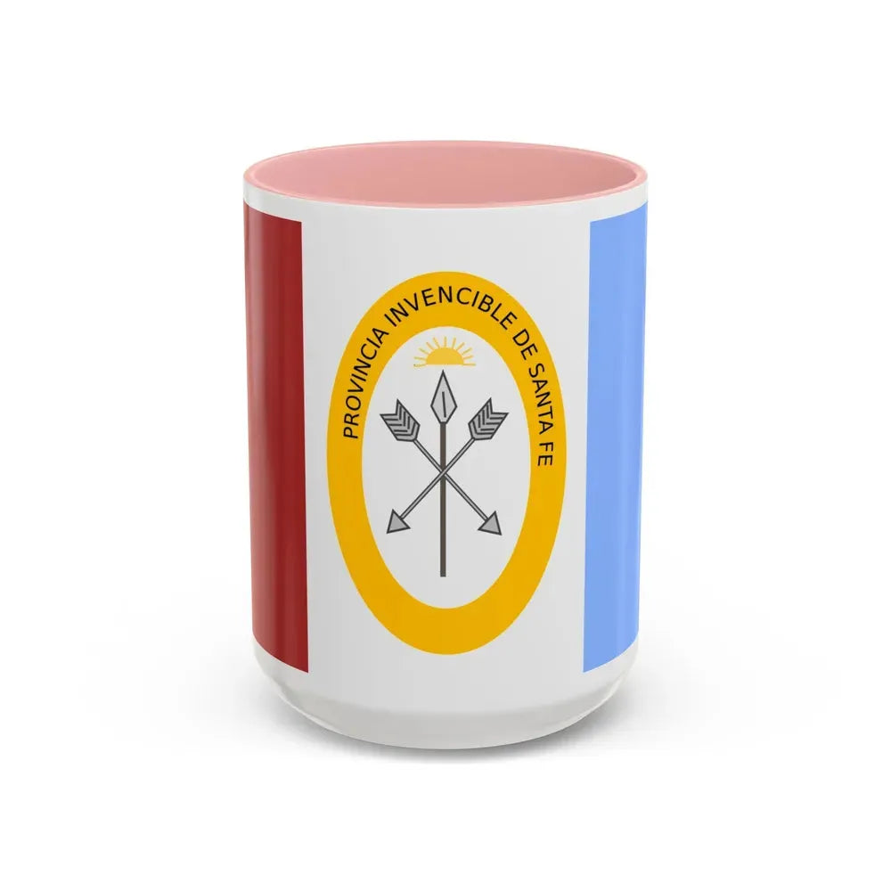 Flag of Santa Fe Province Argentina - Accent Coffee Mug 15oz Pink - Go Mug Yourself