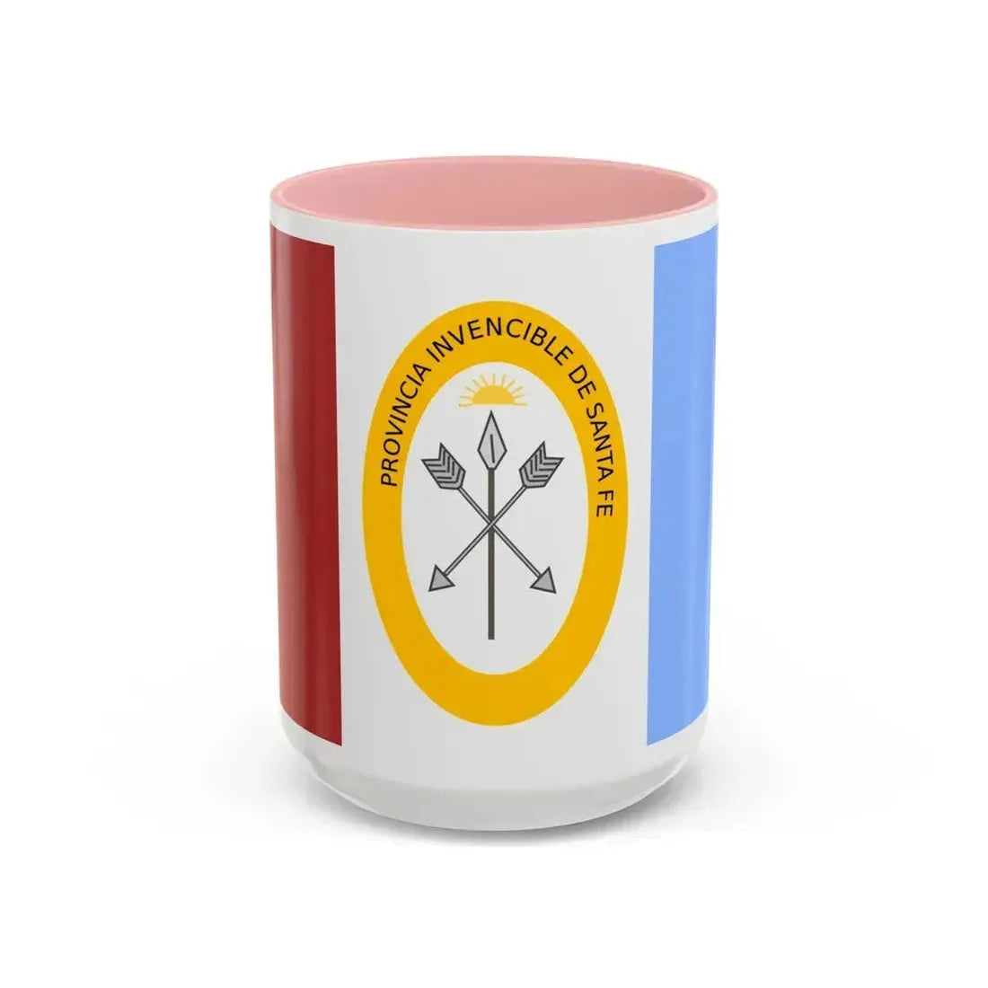 Flag of Santa Fe Province Argentina - Accent Coffee Mug 15oz Pink - Go Mug Yourself