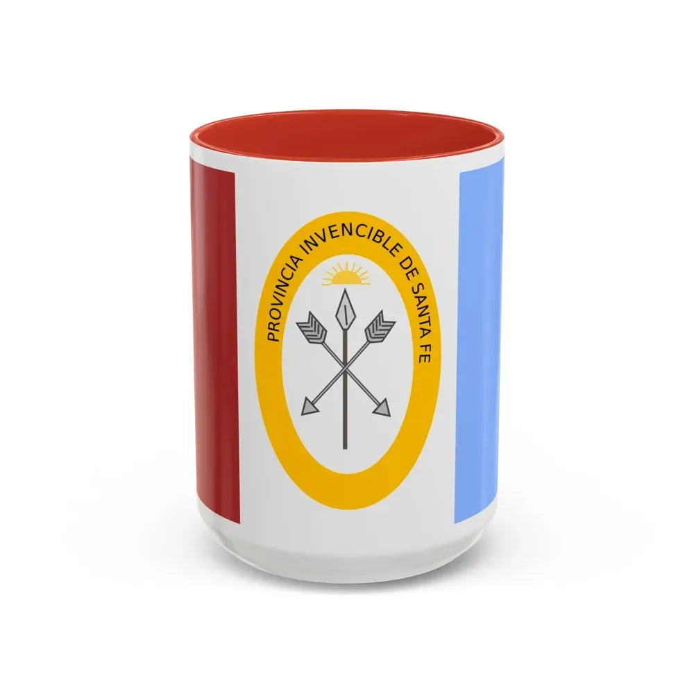 Flag of Santa Fe Province Argentina - Accent Coffee Mug 15oz Red - Go Mug Yourself