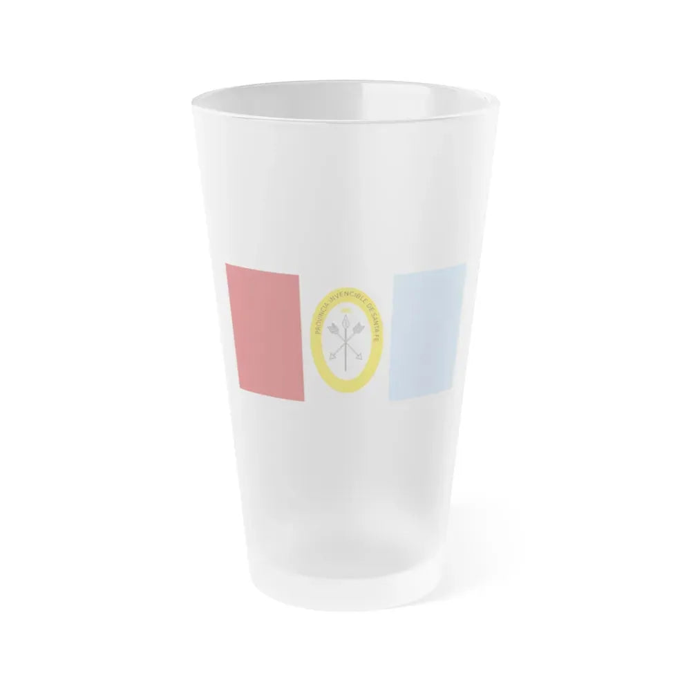 Flag of Santa Fe Province Argentina - Frosted Pint Glass 16oz 16oz Frosted - Go Mug Yourself